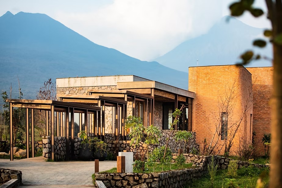 Singita Kwitonda Lodge below the Virunga volcanoes in Rwanda