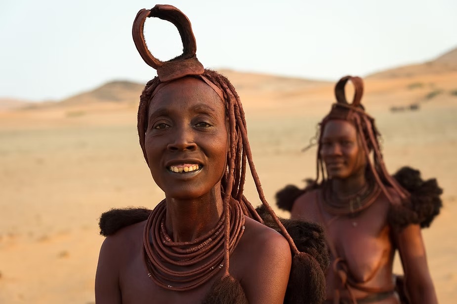 Himba women near Serra Cafema on the Kunene River in northern Namibia